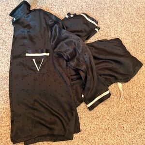 Victoria's Secret Black Satin Pajama Set